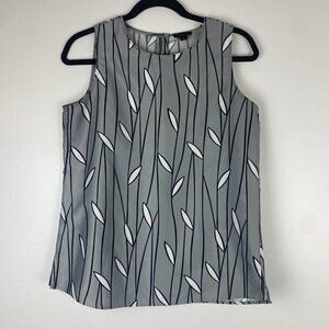 Ann Taylor Factory Women's Sleeveless Gray Leaf Top Size S Tank Business Casual